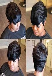 Pixie Lace Front Wigs With Bangs None Lace Capless Cap Brazilian Glueles Human Hair Short Pixie Cut Wig For Women8828154