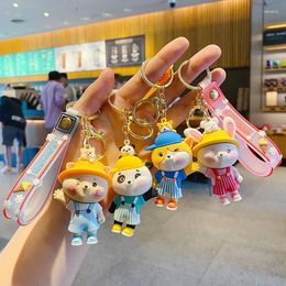 Keychains Delicate Creative Pet Animals Cute Girlfriends Personality Keyringchain Small Pendant Key Chain Couple Decoration Gift Wholesale