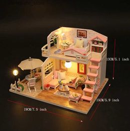 Architecture/DIY House Creative puzzle handmade DIY three-dimensional puzzle pink small house childrens toys girls teenagers adults 12+gifts