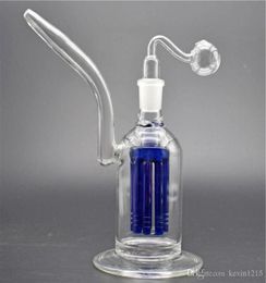 8 Arms Tree percolator Glass Water Pipes Dab Rigs Beaker Bongs 8inch Glass hookah recycler ashcatcher bong with male oil burner pi6494035