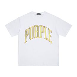 2024 Summer womens mens t shirts C3 Fashion Brand Purple Letter Print Undershirt Loose Loose Short sleeved T-shirt for Men Women CSD2403068