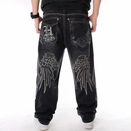 Nanaco Man Loose Baggy Jeans Hiphop Skateboard Denim Pants Street Dance Hip Hop Rap Male Black Trouses Chinese Size 30 240321