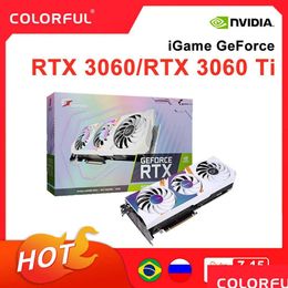 Graphics Cards Colorf Graphic Card Gddr6X Rtx 3060 3060Ti 8Gb 12Gb Gaming Gpu Video 256 Bit Rtx3060 Placa De Vdeo Lhr Drop Delivery Dh25F