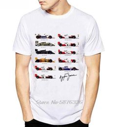 All Ayrton Senna Sennacars Men T Shirt Fans Male Cool Tshirt Slim Fit White Fitness Casual Tops Tee Men039s TShirts9661875