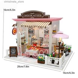 Architecture/DIY House 3D Shop Puzzle Assembly Model Doll Mini House DIY Small Kit Making Room Toys Home Bedroom Decoration