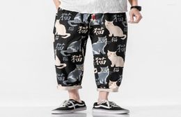 Men039s Pants Men39s Trouser Harem Baggy Hip Hop Streetwear AnkleLength Men Casual Long Pant Cat Print Chinese Style Sweatp4958744