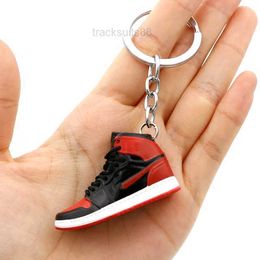 Mini Keychains Lanyards Emation 3D Basketball Shoes Three Nsional Model Keychain Sneakers Couple Souvenir Mobile Phone Key Pendant D ba R11