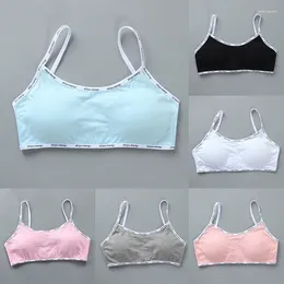 Bras 8-16 Years Teen Girls Cotton Training Bra Puberty Schoolgirl Sports Detachable Chest Pad Teenager Underwear Tube Top Vest