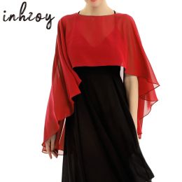 Blouse Womens Soft Capes Chiffon Shrug Bridal Wedding Long Shawl Formal Party Evening Dresses