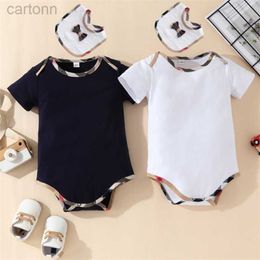 Footies Baby Rompers Girls and Boy Short Sleeve Cotton Newborn Clothes Designer Brand Infant Baby Romper Children Pyjamas 2PCS 240306