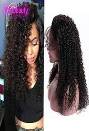 Indian Raw Virgin Hair 150 Density 13X4 Lace Front Wigs Kinky Curly Human Hair Lace Wig Middle Three Part Pre Plucked2313499