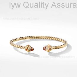 Designer David yurma Jewellery Popular Twisted Thread Open Bracelet Micro Set Zircon Handpiece