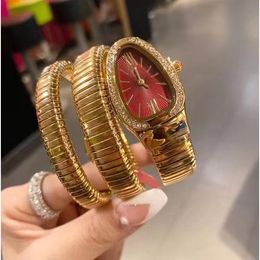 Luxury Women's Bracelet Women's Watch Golden Snake Watch Imported Movement Top Brand Diamond 316L Stainless Steel Watch Band