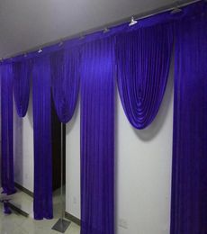 6m wide swags wedding stylist designs backdrop Party Curtain drapes Celebration Stage Performance Background Satin Drape wall drap7996083