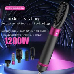 Hair Dryers 5-in-1 hair dryer one-step hot air brush hot air comb curly hair iron straightener styling tool household hair dryer brush Q240306