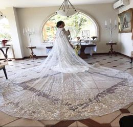 Luxury Crystal Bridal Wedding Cloaks Bolero Cape Sequins Wraps Custom Made Shrug Cathedral Train 3M Long Veil7733359