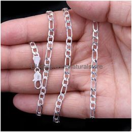 Chains 2Mm Sier Plated Chain Necklace For Women Men Fashion Gold Colours Choker Chains Fit Pendant Jewellery 16-30 Inches Drop Delivery J Dheoc