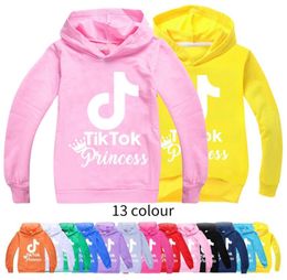 s Princess TikTok Kids Long Sleeve Hoodies BoyGirl Tops Teen Kids Tik Tok Sweatshirt Jacket Hooded Coat Cotton Clothing3455000