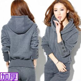 Suits Plus Velvet Thick Sports Suit Women Autumn and Winter Twopiece 2021 New Fashion Korean Casual Wear Twopiece Sweater