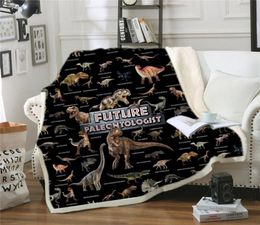 Dinosaur Family Blanket for Kids Cartoon Microfiber Jurassic Plush Sherpa Throw Blanket on Bed Sofa Boys Bedding B1000 LJ2008192594756