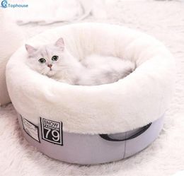 Soft PP Cotton Pet cat bed Winter Warm Padded Puppy cat cushion Semisurround design Pet cat house Sweet sleep for 510kg Pet Y2004844530