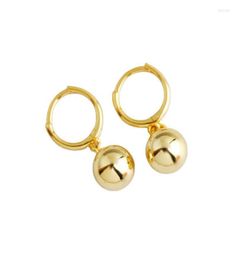 Hoop Earrings 8mm 18K Gold Authentic 925 Sterling Silver White Gold Polished Lucky Ball Huggie FINE Jewellery CE1987443423