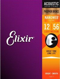 1 Sets Elixir 16077 Nanoweb Phosphor Bronze LightMedium Guitar Strings 12562988015