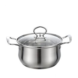 Soup & Stock Pots Stainless Steel Thickened Instant Noodle Cooker Steaming Pot Soup Single-Layer Double Ear Household Stew Non Stick C Dheaq