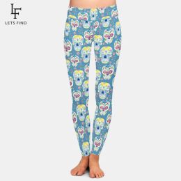 Leggings LETSFIND 2020 Fashion Sugar Skull Printing Elastic Pants High Waist Fitness Women Sexy Slim Full Leggings