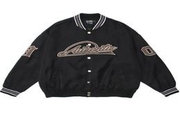 Men039s Jackets Hip Hop Varsity Baseball Jacket Men Women Oversized Streetwear Retro Letter Embroidery College Sports Outwear W5793313