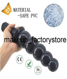 Massage Super Soft Anal Beads Big Butt Plug Suction Cup Black Dildo Anal Booty Beads Huge Anus dilator Sex Toys for Adults Woman M8919879