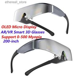 VR/AR Devices Latest 3D AR glasses foldable VR smart glasses with a 200 inch screen supporting 0-500 Myopia OLED display home theater game viewing device Q240306