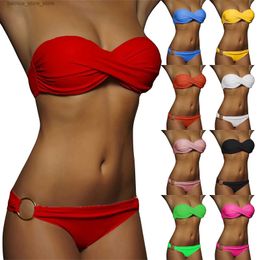 Women's Swimwear Bikini swimsuit Brazil womens beach suit summer push ups sexy 2023 two-piece bikini set Q240306