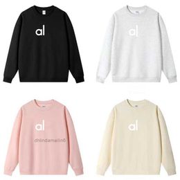 AL Womens Yoga Outfit Perfectly Oversized Sweatshirts Sweater Loose Long Sleeve Crop Top Fitness Workout Crew Neck Blouse Gym LL 1DBS