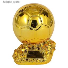 Decorative Objects Figurines European Football Golden Ball Trophy Souvenir Soccer Spherical Champion Player Competition Award Fans Gift Home Decor