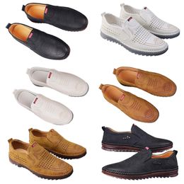 Casual shoes for men's spring new trend versatile online shoes for men's anti slip soft sole breathable leather shoes 41