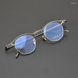 Sunglasses Frames Pure Titanium Eyeglass Vintage Lens Japanese Glasses In Trend Designer Fishtail Geometric