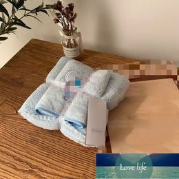 High-end Towels Two-Piece Blue Fat Bath Towel Cartoon Towel Coral Fleece Absorbent Two-Piece Set