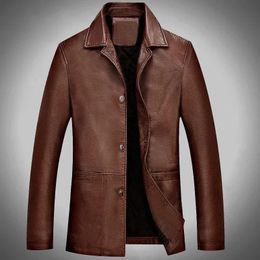 Soft Leather Jackets Men Leather Jacket Thick Moto Coats Casaco Masculino Winter Classical Motorcycle Business 240226