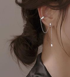 Ear Cuff Genuine 925 Sterling Silver Ear Cuff Tassel Earrings Non Pierced Ear Cartilage Clip Earring Hypoallergenic Jewelry for Wo5405082