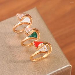 Cluster Rings Brand Vintage Women' Luxury Jewellery For Women Gift Fashion Pure 925 Sliver Designer Fan Type Lady Party