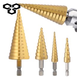 Camis 422 Hss Step Drill Bit Straight Groove Titanium Coated Wood Metal Hole Cutter 4241 High Speed Steel Core Drill Bit