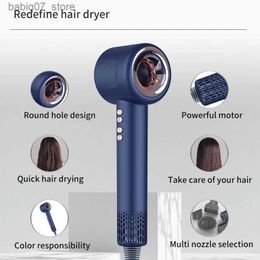 Hair Dryers Leafless HairDryer 220V Salon Negative Ion Air Dryer 110V Electric with Diffusion Nozzles Free Shipping Q240306