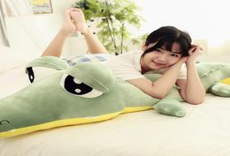 Kawaii Soft Cartoon Crocodile Plush Toy Giant Green Alligator Big Eyes Toys for Children Gift 190cm 75inch DY504844204624