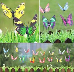 Long Stick Artificial Butterfly Home Garden Artificial Butterfly Garden Decoration Butterfly 50 PcsLot Decor Outdoor Butterflies 5513347