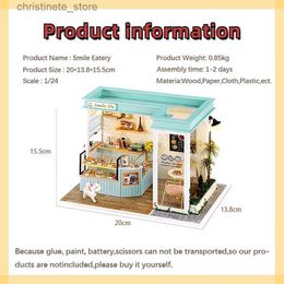 Architecture/DIY House Kids Doll House Miniatures DIY Wooden Dollhouse Accessories Birthday Gift Wooden Toys For Children Eatery