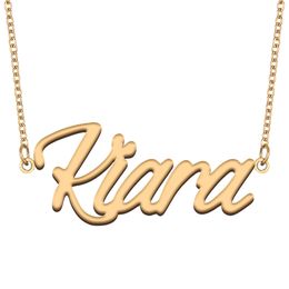 Kiara name necklaces pendant Custom Personalised for women girls children best friends Mothers Gifts 18k gold plated Stainless steel