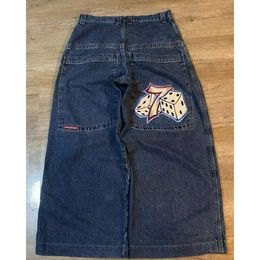 Jnco Baggy Hip Hop Rock Embroidery Pattern Men Women 2023 New Fashion Streetwear Retro Haruku High Waist Wide Leg Jeans