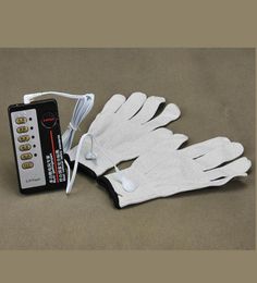 Electric shock Gloves Adult sex toy sexual shock pulse therapy Massager Flirting gloves one pairs with controller6293170