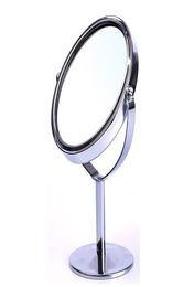 High Quality Women Oval Shape Make Up Mirror Double Dual Side Rotating Cosmetic Desk Stand Table Mirror Makeup Compact Mirror1292265